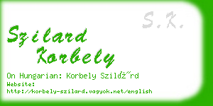 szilard korbely business card